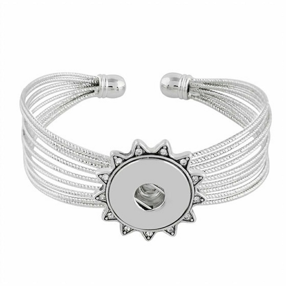 Snap Button Jewelry Metal Cuff Bracelet
